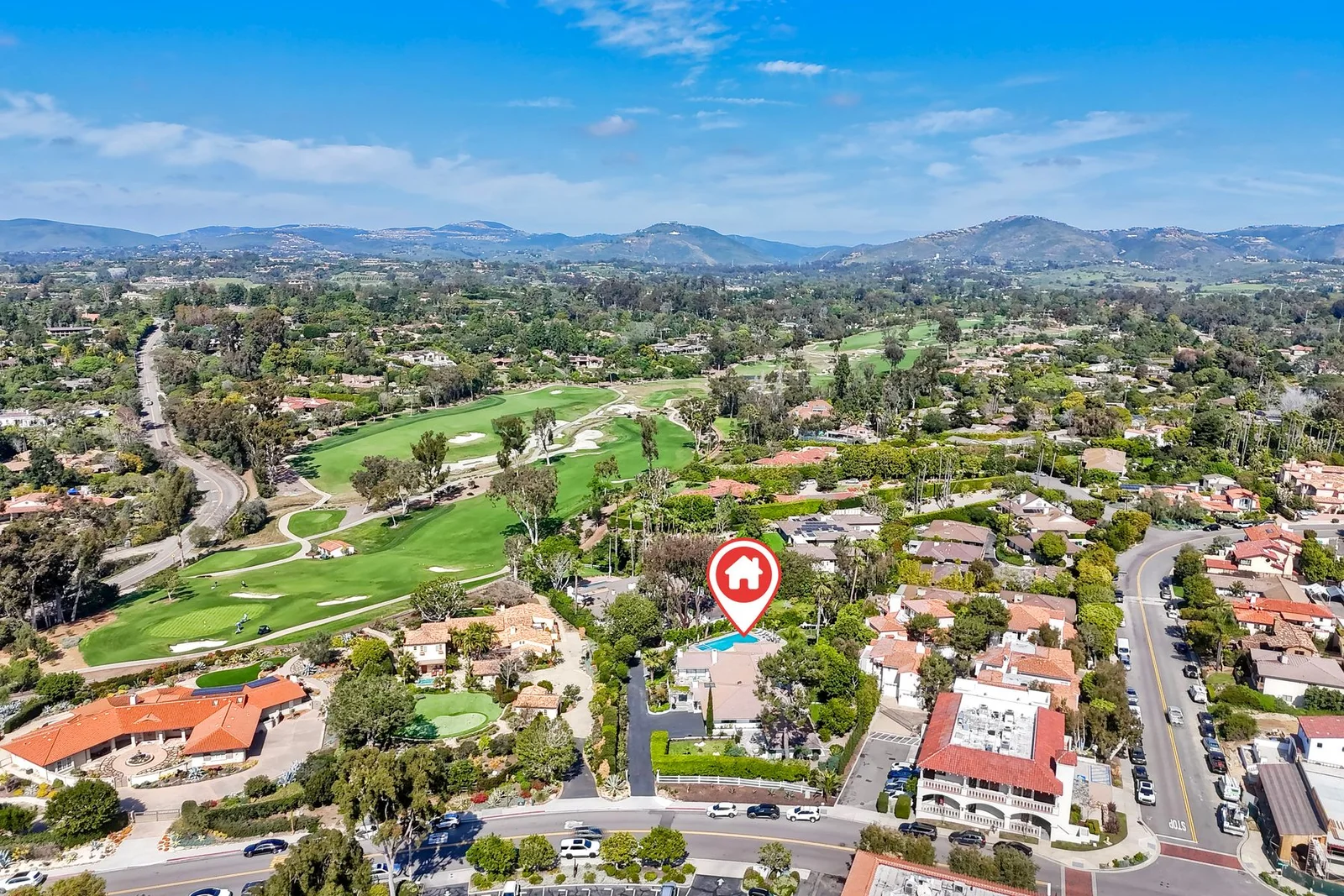 Casa La Granada near the Rancho Santa Fe Country Club golf course